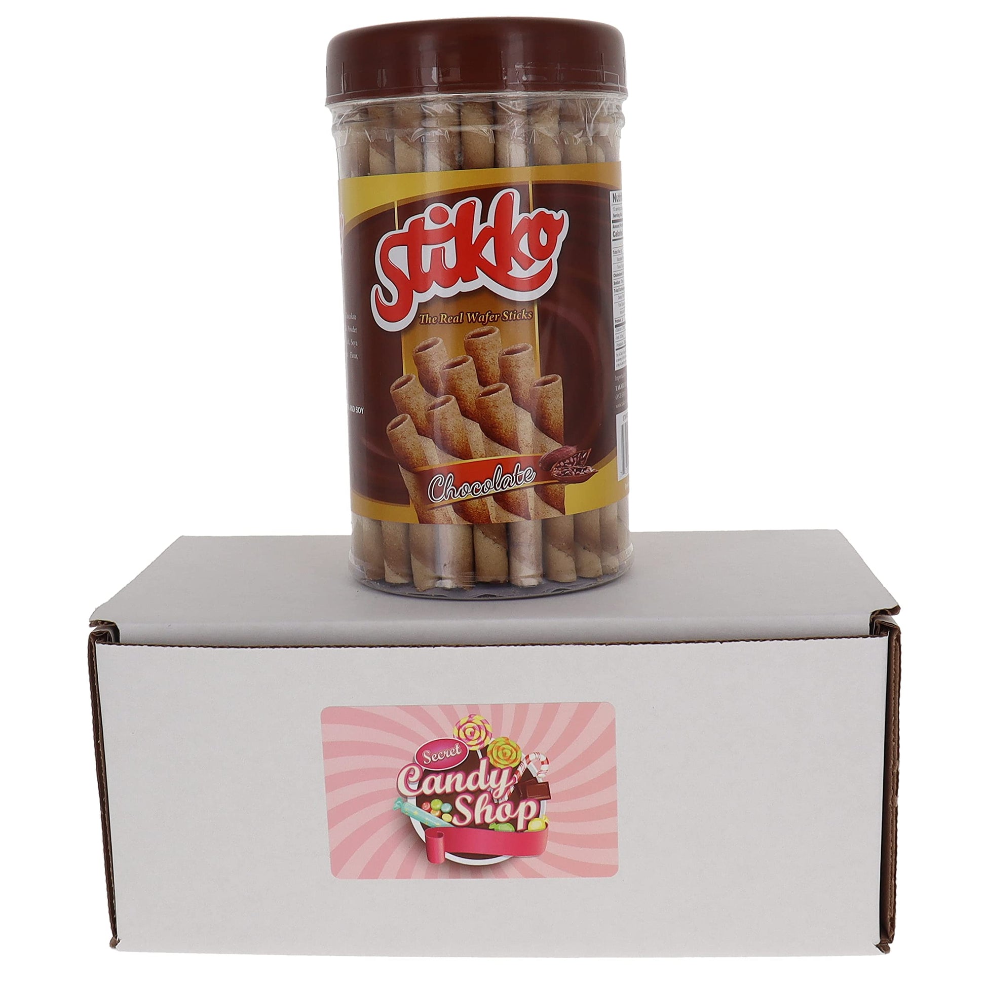 Stikko Wafer Sticks Rolled Wafers In Jar (Chocolate)