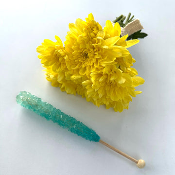 Classic Rock Candy Sticks, Sugar Rock Crystal Lollipops, Individually Wrapped (Pack Of 60, Light Blue Cotton Candy)