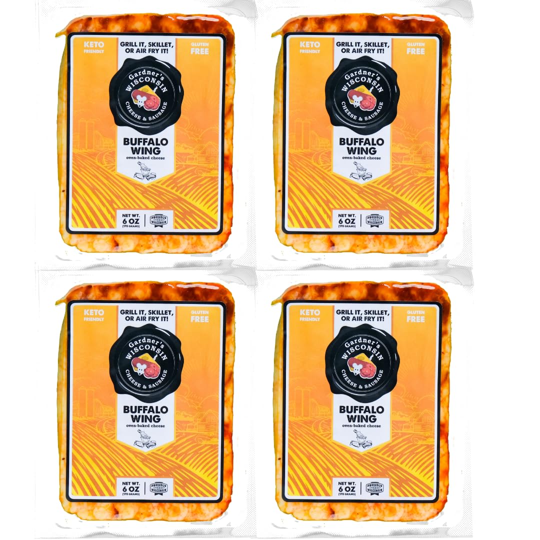 Gardner s Wisconsin Cheese, 4 Pack of Buffalo Wing Oven-Baked Cheese (6 Ounces Per Block) - Artisan Cheese Made in Wisconsin - 