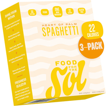 Food for the Sol Hearts of Palm Spaghetti (3-Pack) - 22 Calories Delicious, Gluten Free Low Carb Pasta - Healthy, Clean Ingredie