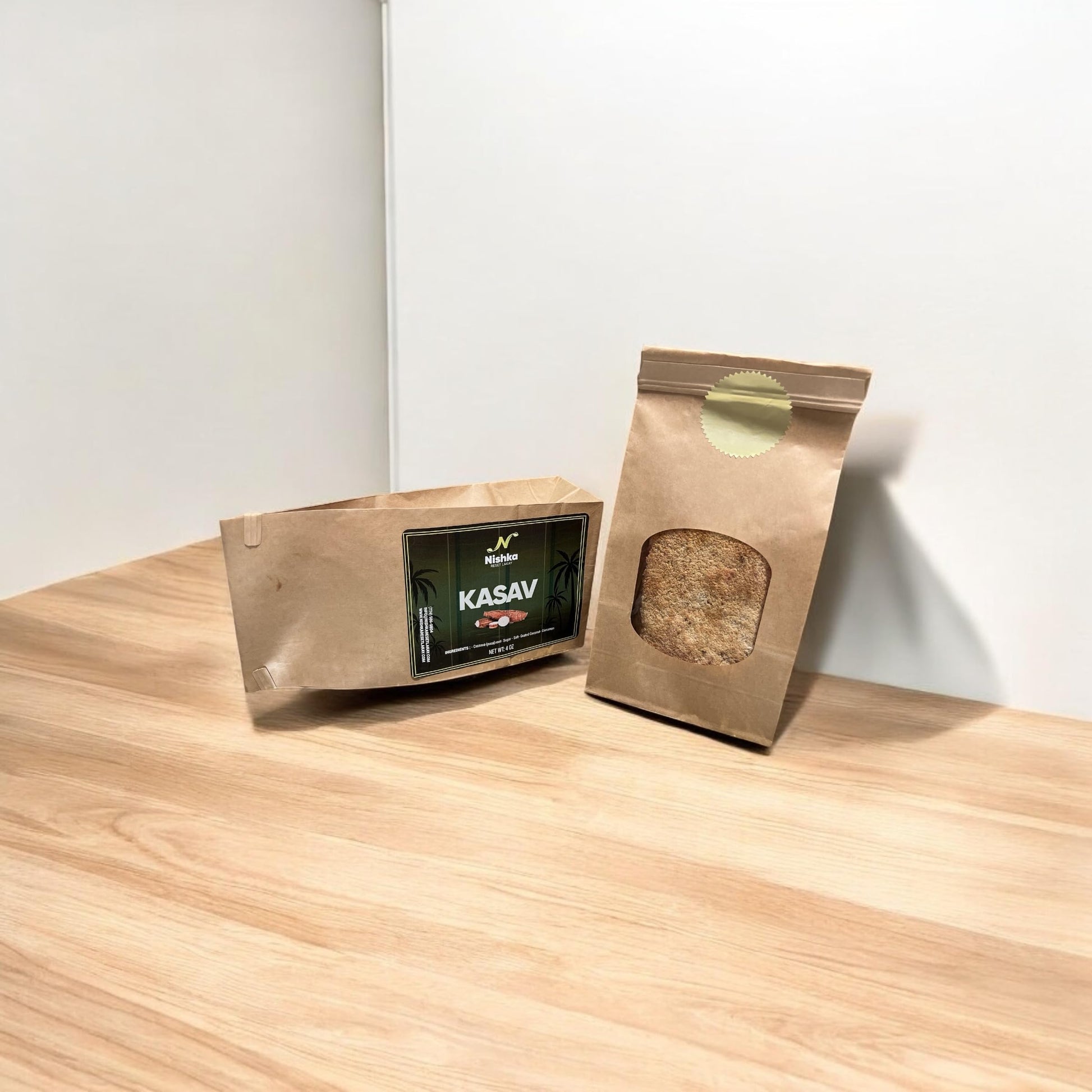 Haitian cassava with coconut from cap-haitian 2 pack of 5 slice in each bag.