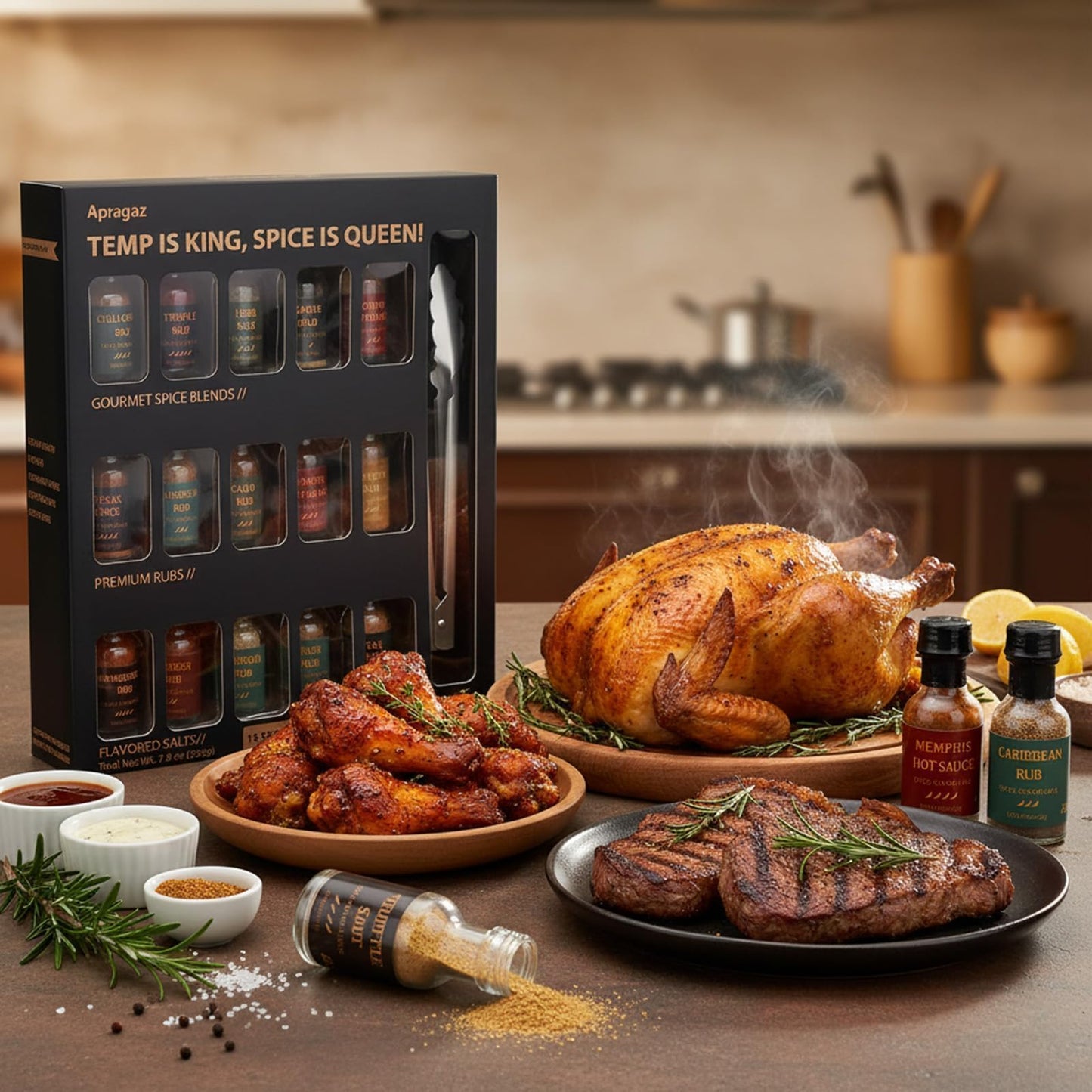 Grilling Seasoning Gift Set-15 Pack Unique Spices And Seasonings Sets For Men, All-Purpose Bbq Spices And Rubs Set For Mens Christmas Gifts Dads, Birthday, Husbands And Housewarming