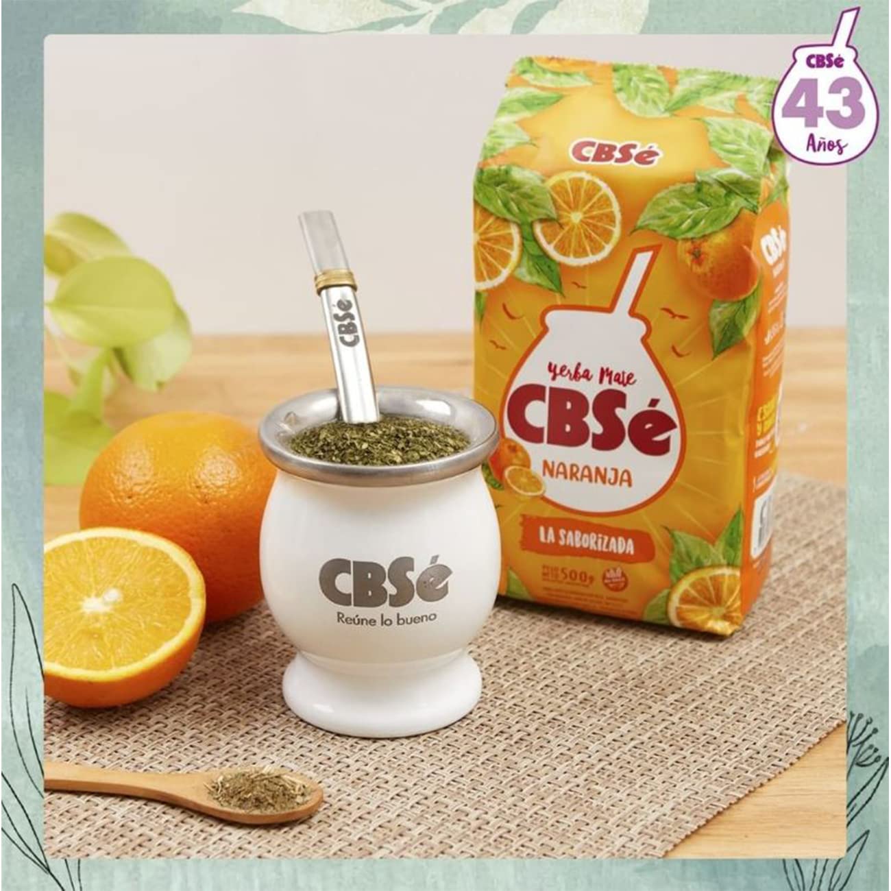 Cbsé Yerba Mate Orange Flavor – Loose Leaf Yerba Mate Tea, Naturally Caffeinated, Gluten-Free - 2 Pack (500 G Each)