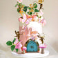 Jevenis 25 Pcs Pink Mushroom House Cake Decoration Mushroom Cake Decoration Fairy Cake Decoration Garden Fairy Cake Decoration F