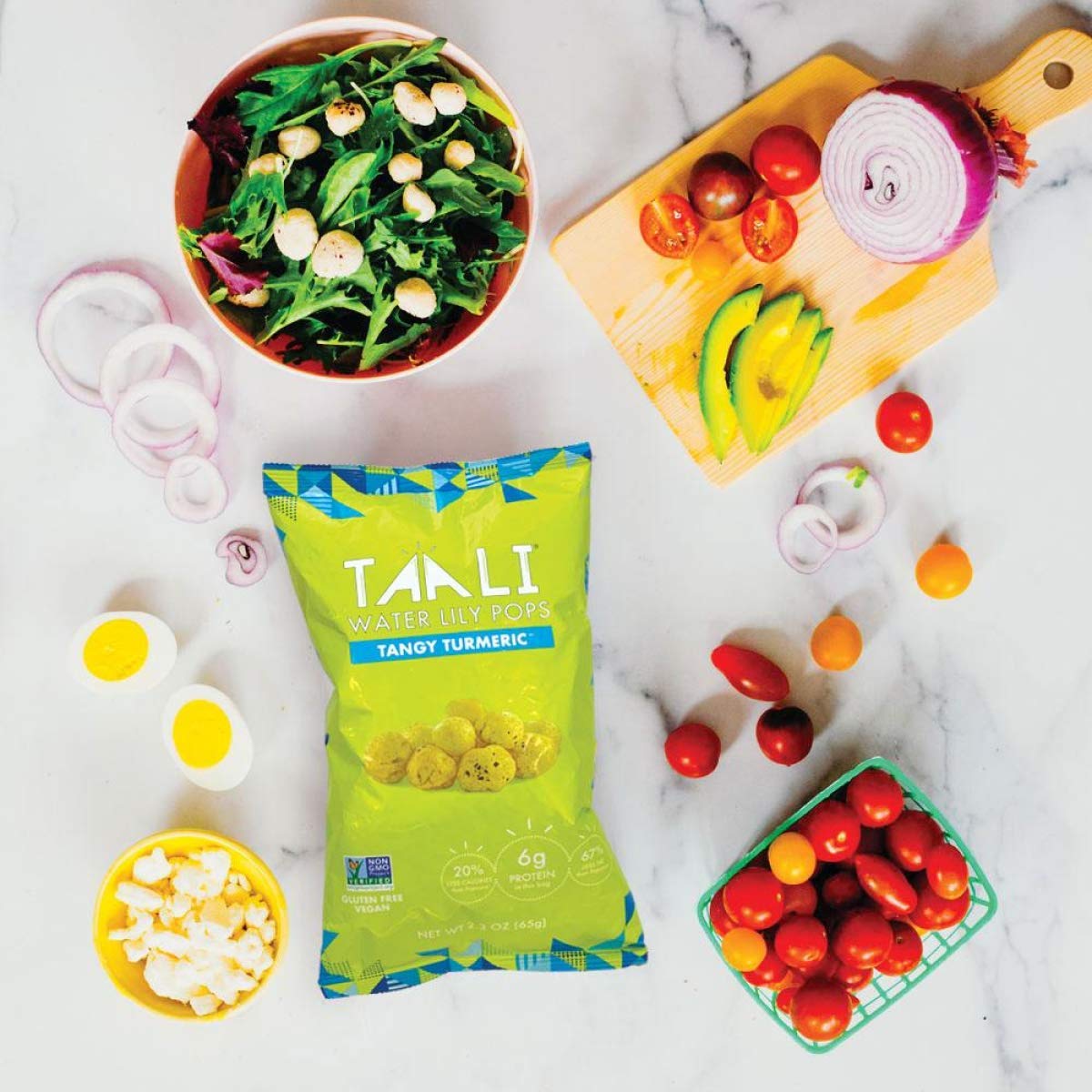 Taali Tangy Turmeric Water Lily Pops (4-Pack) - Roasted Fox Nuts Makhana Snack | Crunchy Indian Healthy Snacks | Protein-rich, V
