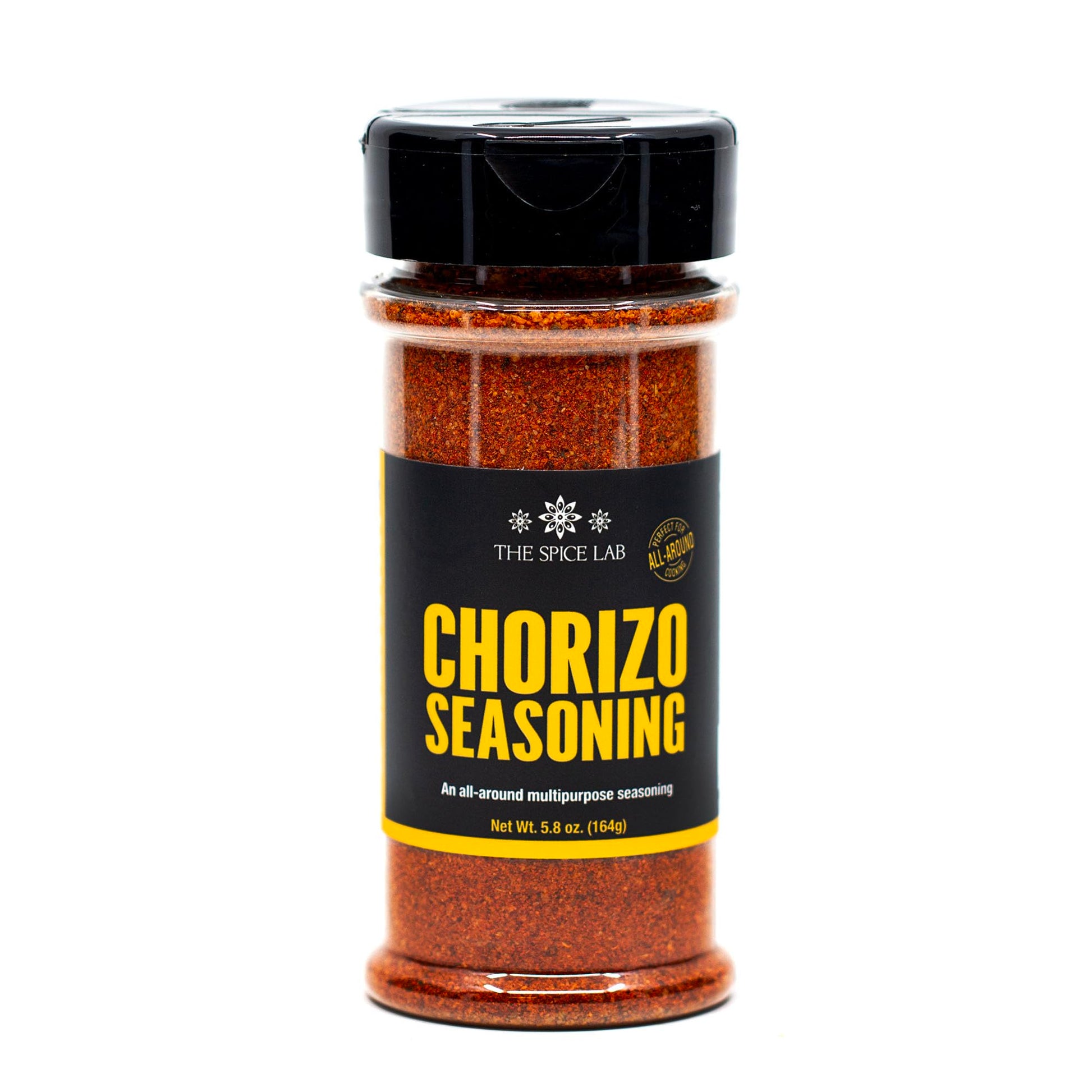The Spice Lab Spanish Chorizo Seasoning - All-Natural Multi-Purpose Blend - 5.8 oz Shaker Jar - Kosher - Orange
