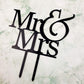 JIEEIN Mr and Mrs Cake Topper, Black Acrylic Bride and Groom Sign, 1 Count