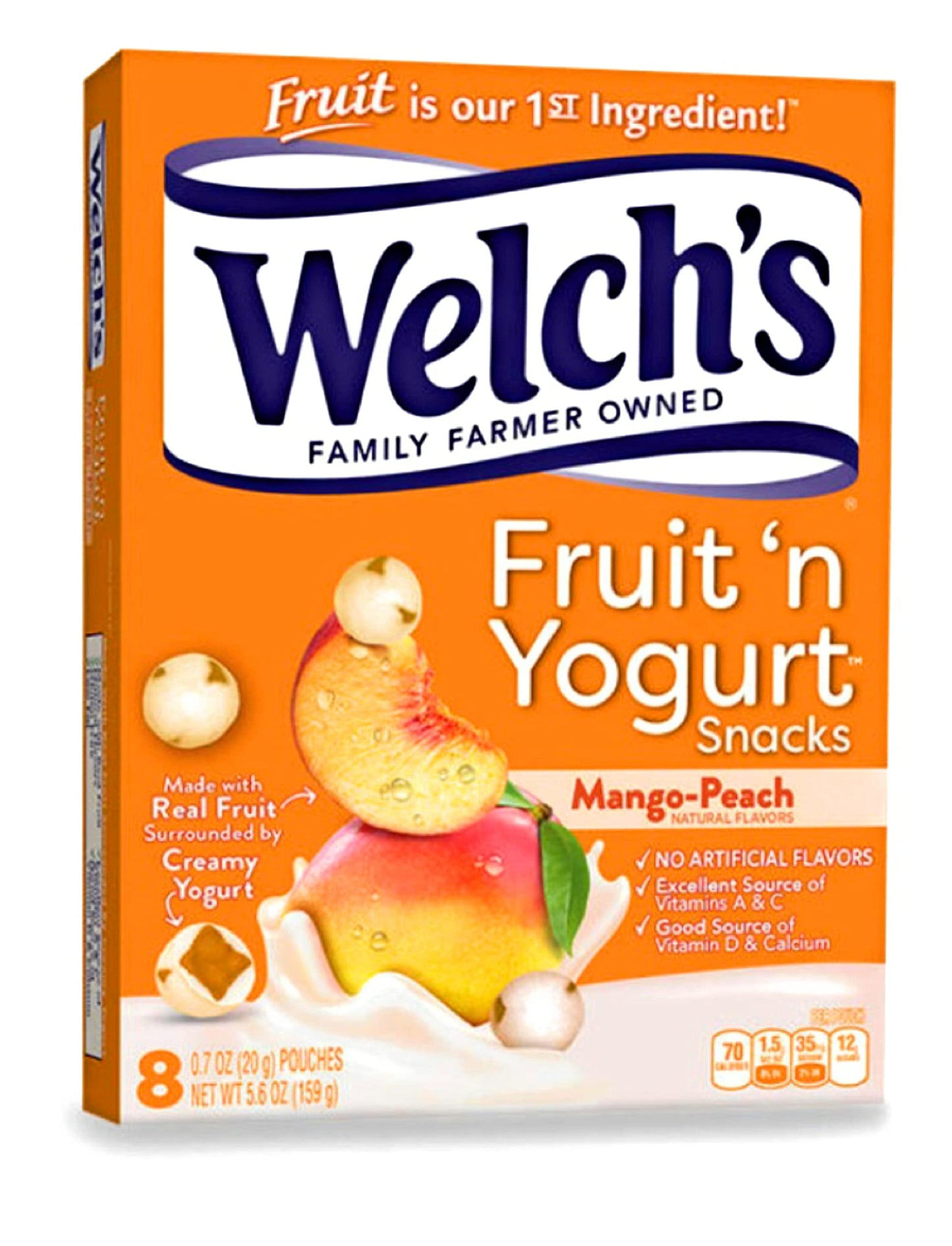 Welchs Fruit N Yogurt Mango-Peach Fruit Snacks 1 Box Of 8 (0.7Oz) Pouches