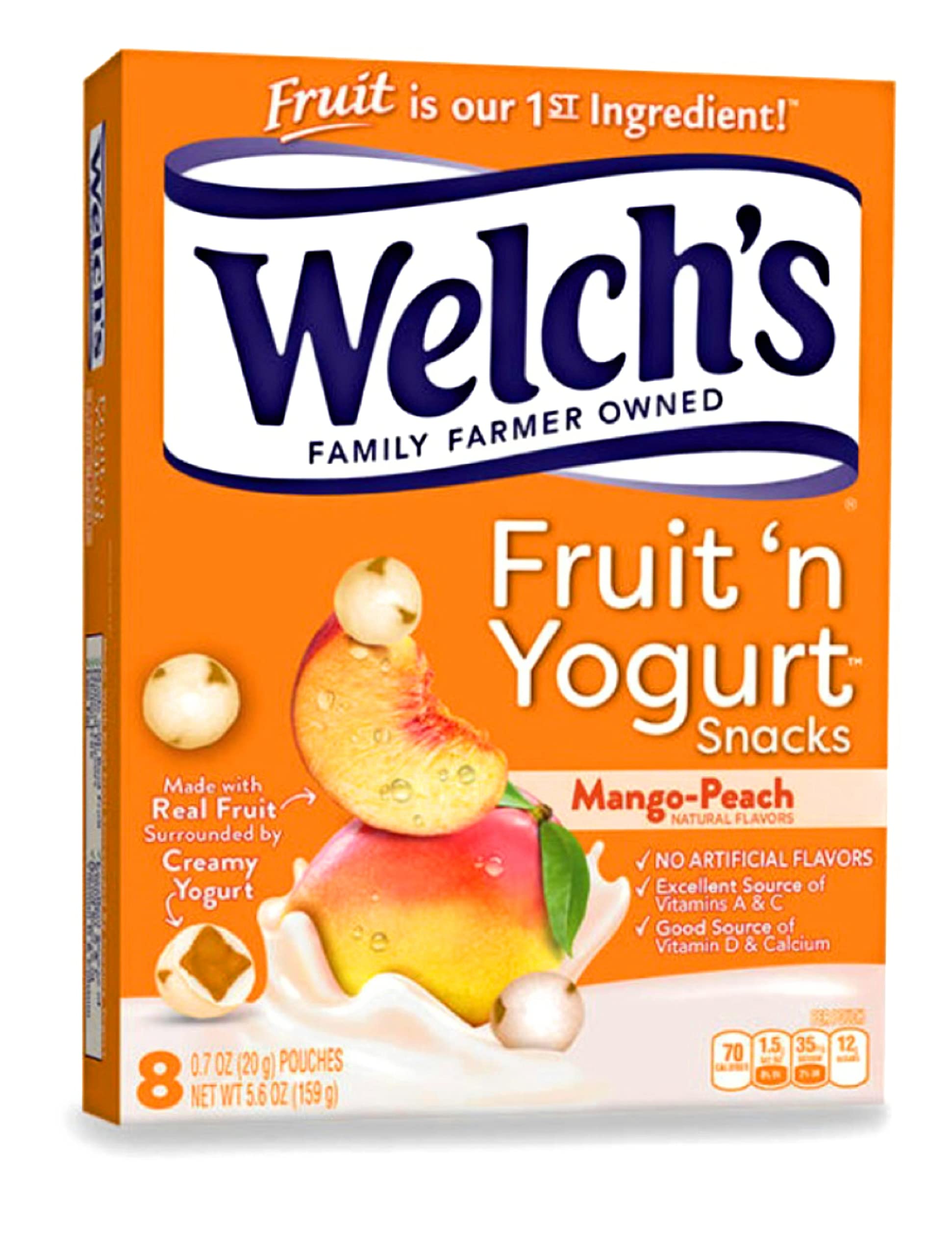 Welchs Fruit N Yogurt Mango-Peach Fruit Snacks 1 Box Of 8 (0.7Oz) Pouches