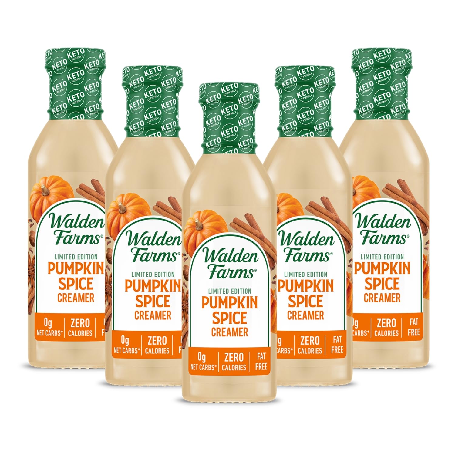Walden Farms Pumpkin Spice Coffee Creamer 12 oz Bottle (Pack of 6) - Fresh and Flavorful, Vegan, Paleo and Keto Friendly, Non-Da