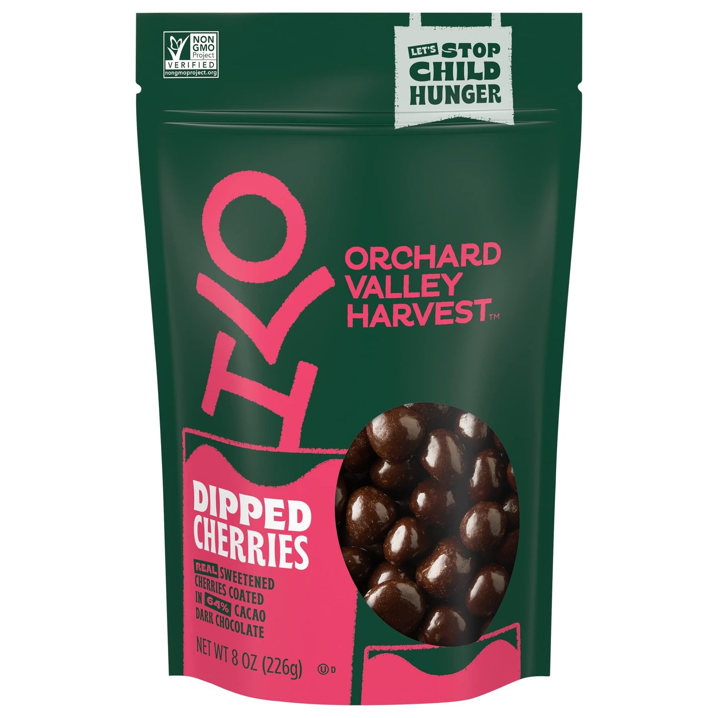 Orchard Valley Harvest Dark Chocolate Dipped Cherries, Made With Real Cherries, Gluten Free, Non-GMO, No Artificial Colors, Stan