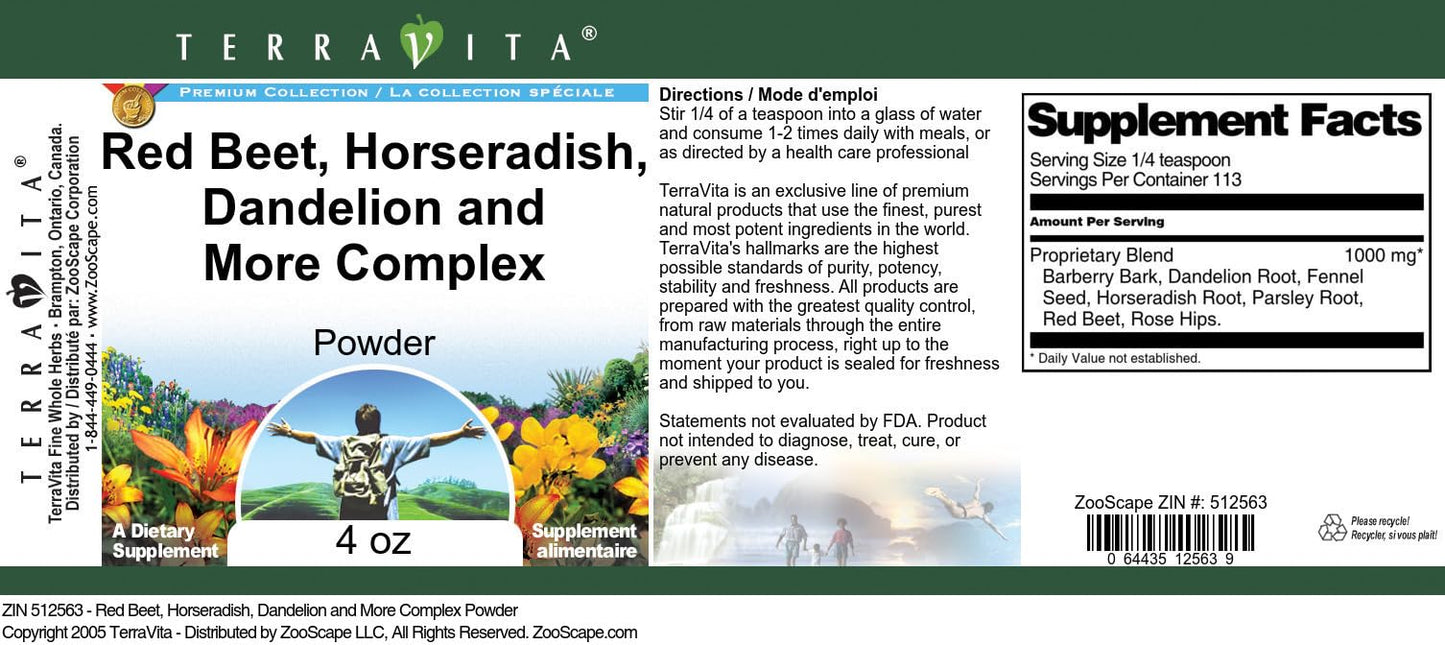 Red Beet, Horseradish, Dandelion and More Complex Powder (4 oz, ZIN: 512563) - 3 Pack