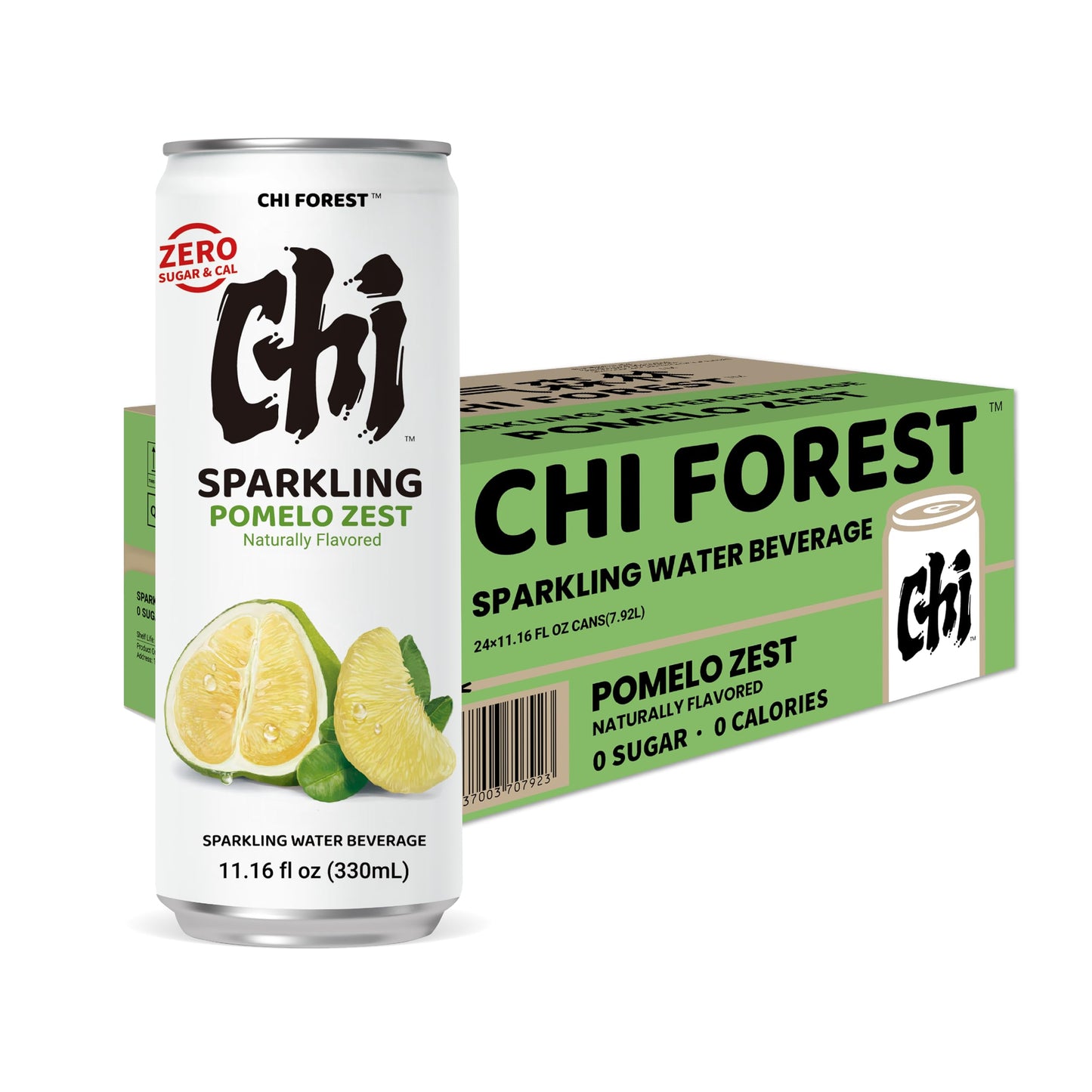 CHI FOREST Pomelo Sparkling Water Beverage  Zero Sugar Drinks  Zero Artificial Flavor  11.16 fl oz Cans (Pack of 24)