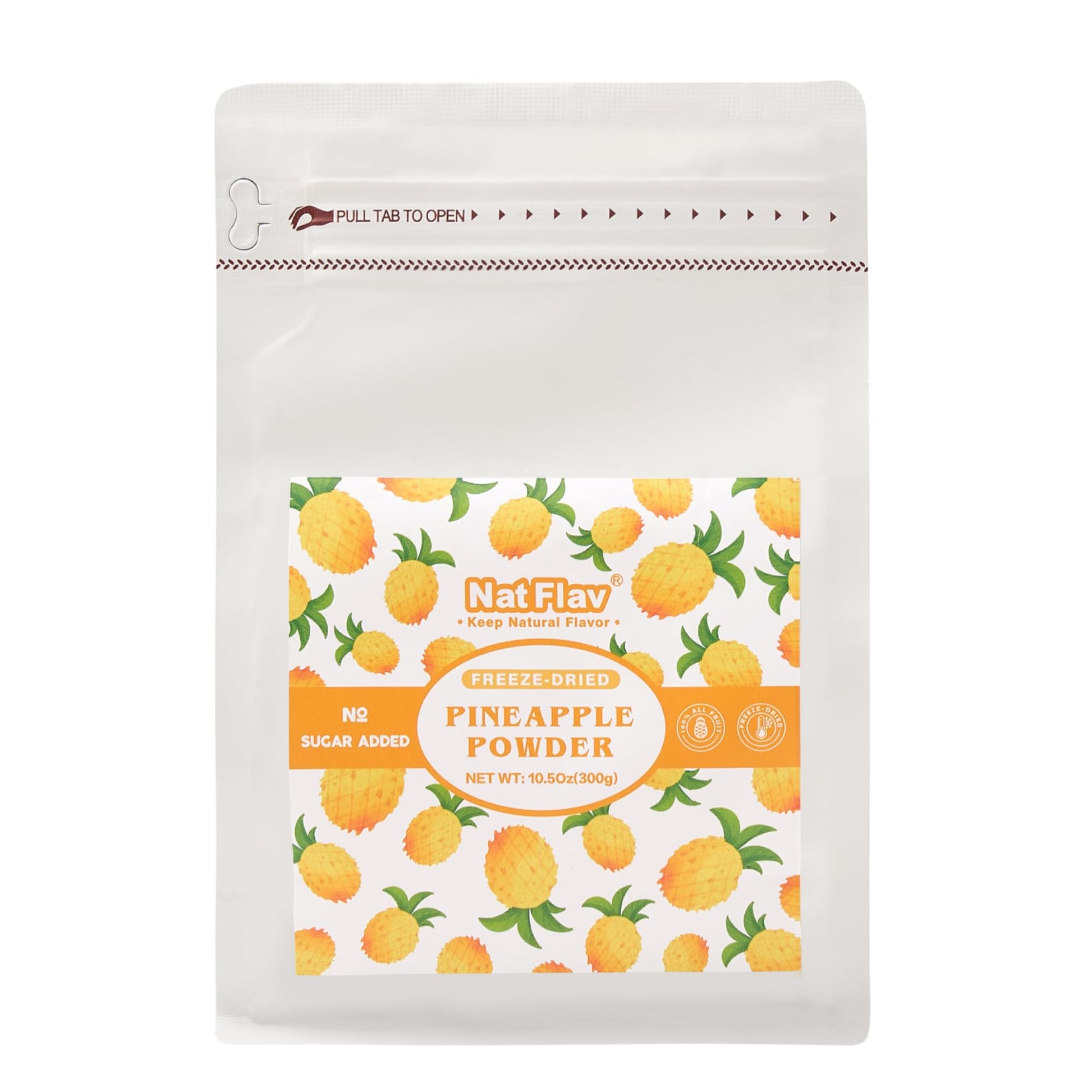 NAT FLAV Freeze Dried Pineapple Powder - 10.5oz/300g | 100% Natural, No Added Sugar, No Preservatives | Pure Tropical Flavor for