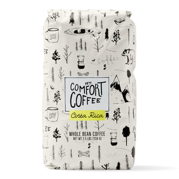 Mt. Comfort Coffee Costa Rica Medium Roast  2.5lb - Sourced From Local  Costa Rican Coffee Farms - Roasted Whole Bean