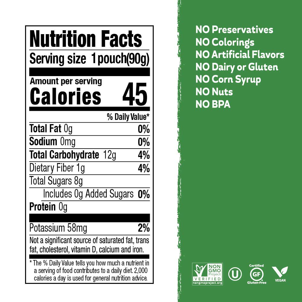 Buddy Fruits Snacks To Go Orchard Blend Unsweetened Applesauce 3.2Oz Pouch (18Pk) Gluten-Nut-Dairy-Preservatives-Bpa Free, Non G