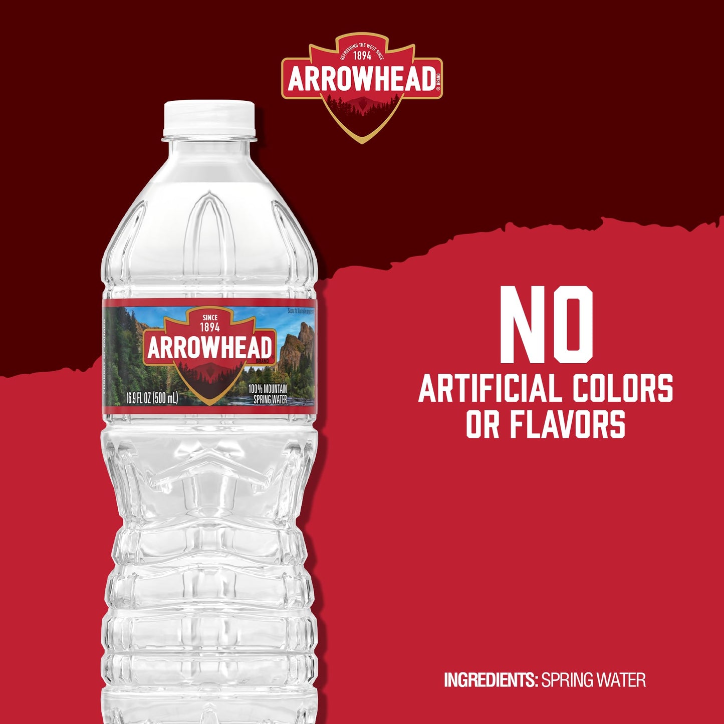 Arrowhead Mountain Spring Water Bottles, 24 Pack - Still Bottled Water with Naturally Occurring Minerals for Taste - 16.9 Fl Oz