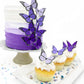 Sugar Robot Edible Butterflies for Cake Decorating- Ombre Monarch Butterfly- Cake Toppers and Cupcake Toppers - Decoration Made in the USA - enhanced Crafted (Purple)