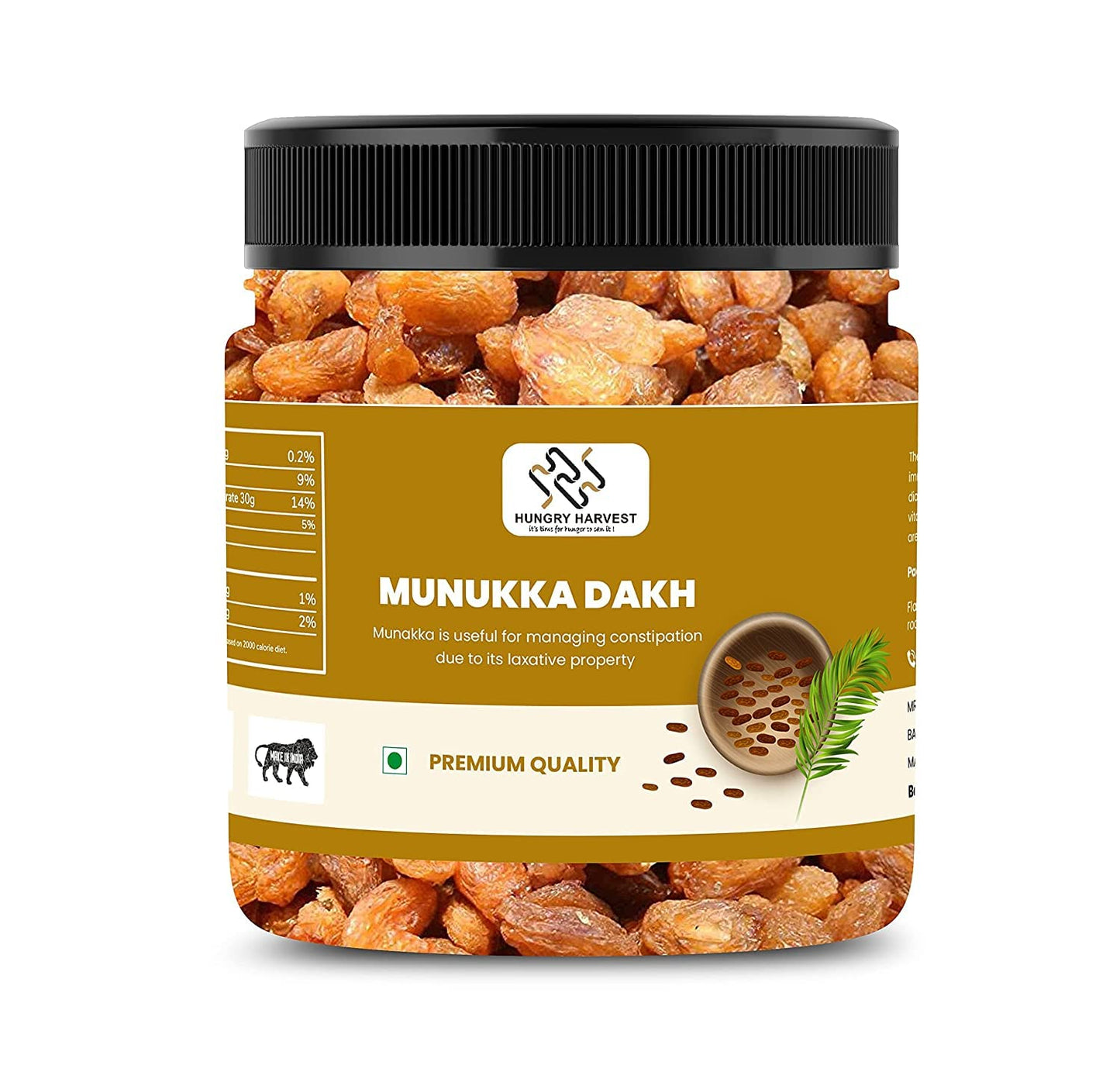 Hungry Harvest Afghani Large Munakka 250 gms / Raisins Grade_Packing May Vary