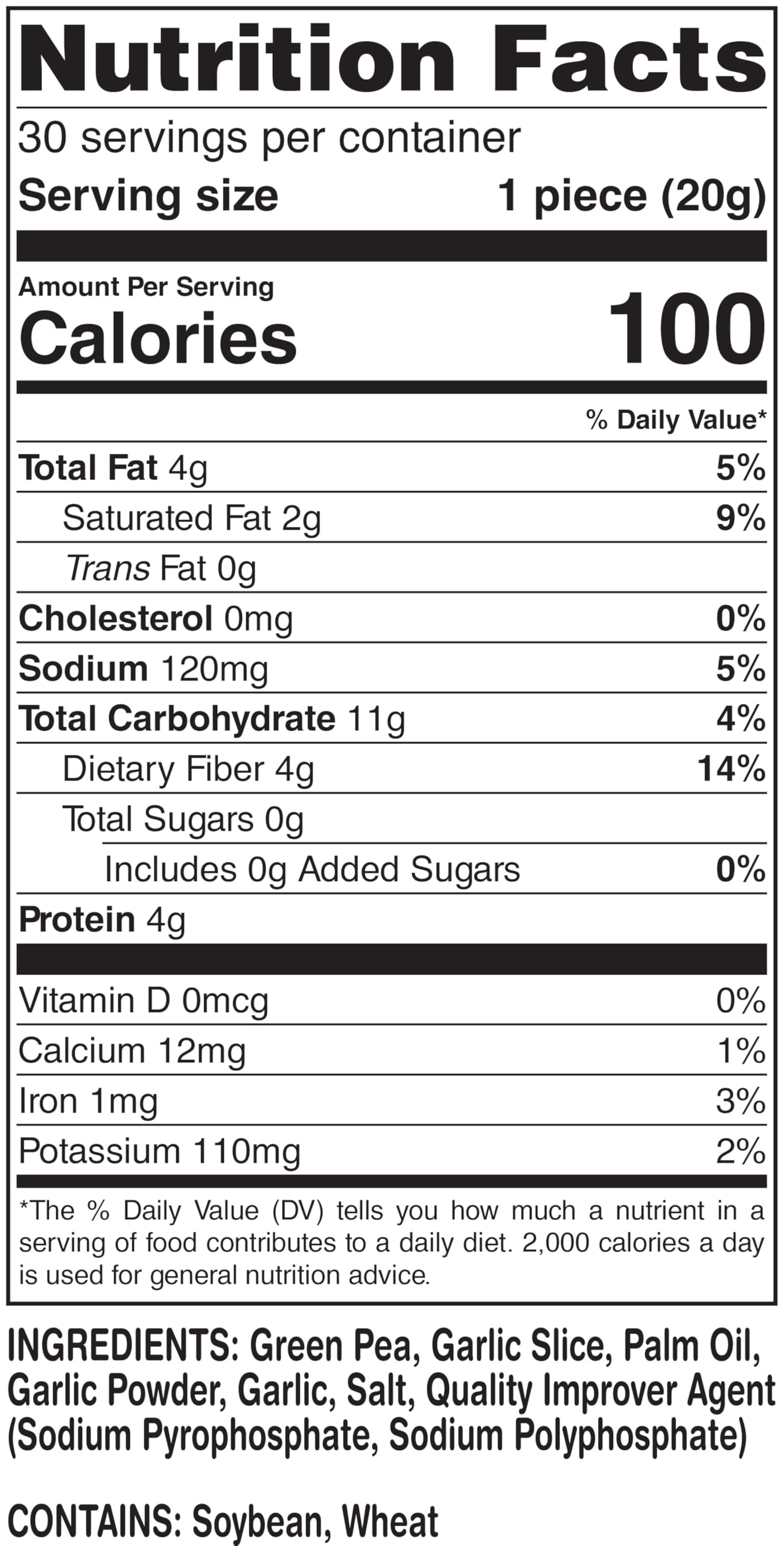 Paradise Green P/G Green Peas with Garlic Slices, 600g Individual Pack