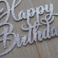 Aminjie Happy Birthday Cake Topper - Birthday Party Decorations, Double Sided Silver Glitter