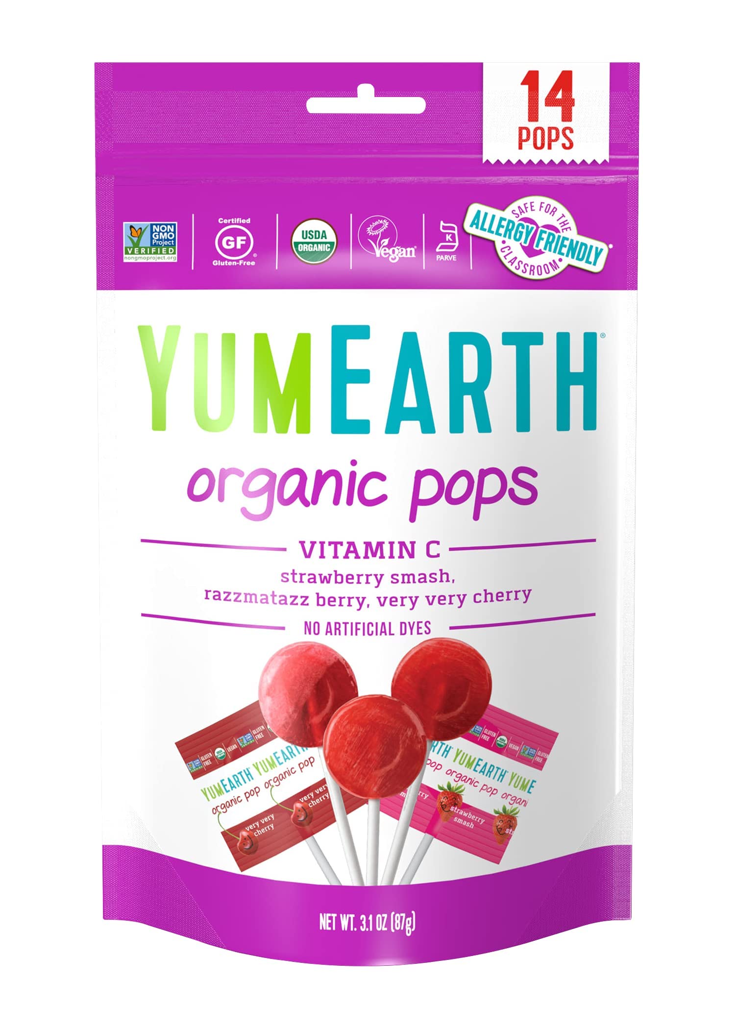 Yummyearth Lolli Pop Vtmn C Stnd Up Pch 3Oz