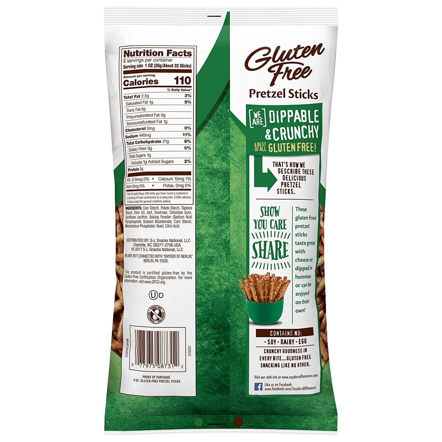 Snyders of Hanover All Natural Gluten-Free Pretzel Sticks (Pack of 2)