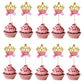 Lebery 30Pcs Gold Glitter Crown Cupcake Toppers Glitter Princess Cupcake Toppers Crown Cake Picks Tiara Cake Cupcake Toppers Cro