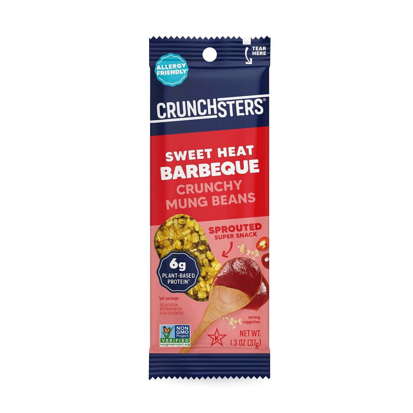 Crunchsters Sprouted Mung Beans, Plant-Based Protein Super-Snack And Salad Topper, Gluten-Free, Nut-Free, Vegan, 6G Protein/Serv