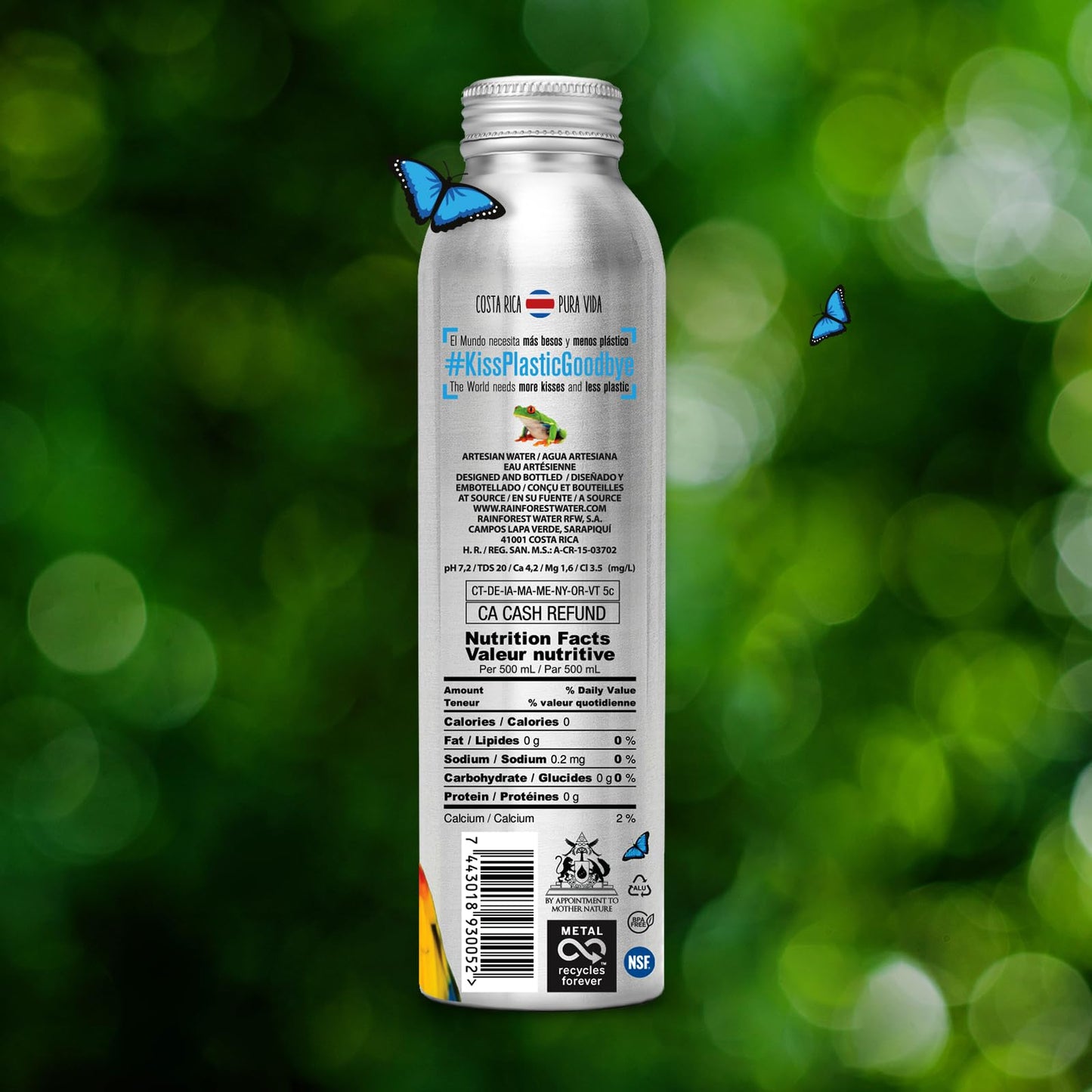 Rainforest Artesian Water  500mL Aluminum Bottles  Costa Rica enhanced Spring Water  Pallet of 88 Boxes - 1 056 Reusable Aluminum Bottles (500 ml / 16.9 oz Each) | Eco-Friendly & Sustainable Packaging