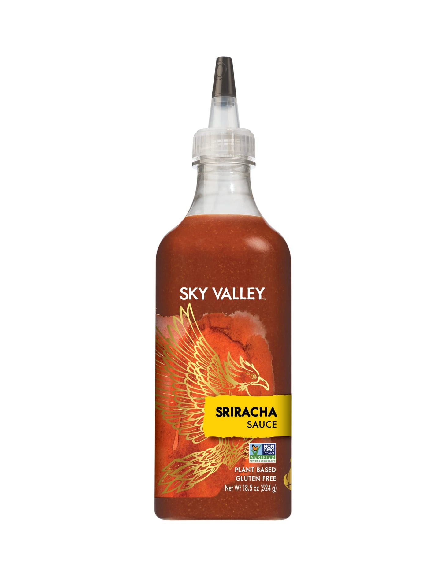 Sky Valley Sriracha Sauce - Red Jalapeno, Gluten Free, Vegan, Non-GMO, 18.5 Oz