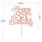 Unoggsor Rose Gold Glitter Happy 33Rd Birthday Cake Topper - Hello 33, Cheers To 33 Years, 33 And Fabulous, 33Rd Birthday/Annive