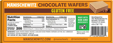 Manishewitz Gluten Free Chocolate Wafers, 7oz (3 Pack) Crispy Wafer with Creamy Dark Chocolate Filling | Dairy Free | Certified