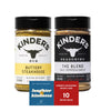 Kinder's Seasoning Duo Bundle: The Blend & Buttery Steakhouse - Two XL 9.5 and 10.5-ounce Bottles + 10 Recipe Ideas + Fridge Dec