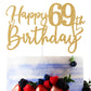 Sriburcio Gold Glitter 69th Birthday Cake Topper, Cheers to 69 Years, Model SH--1109