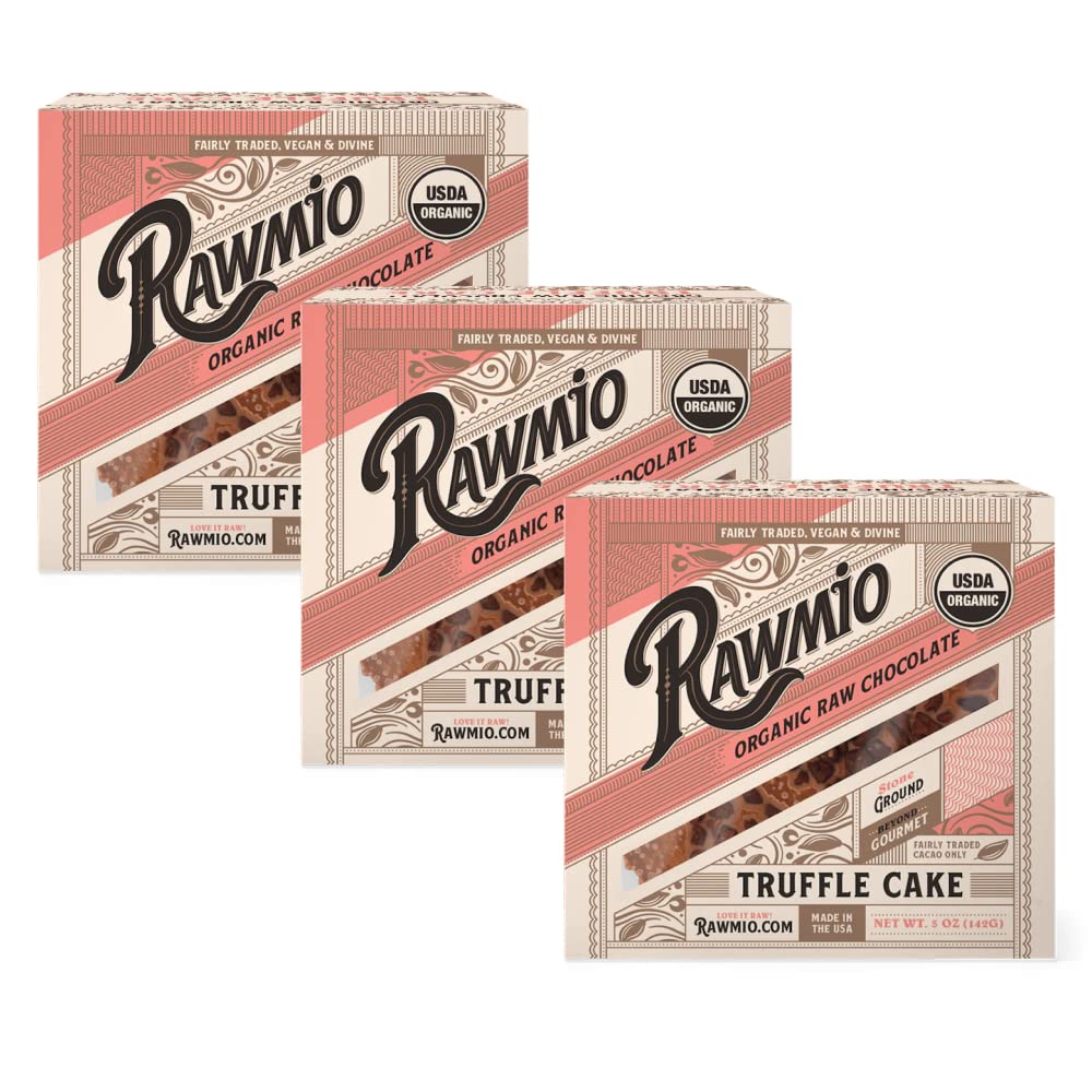 Rawmio Mini Chocolate Truffle Cake - 5 oz. Raw, Organic, Vegan, Gluten-Free - 3 Packs