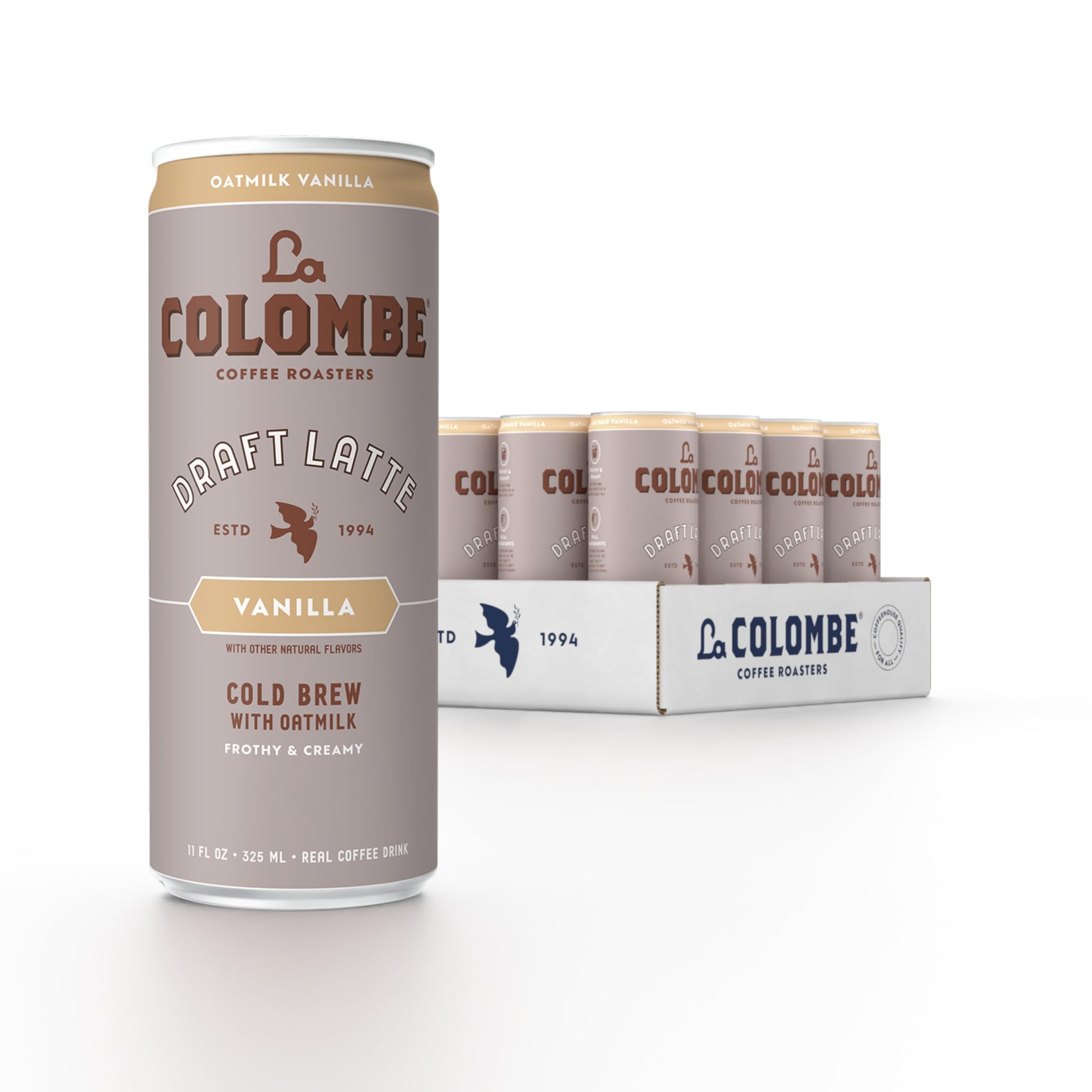 La Colombe Coffee, Oatmilk Vanilla Latte, 11 fl oz Cans (Pack of 12), Coffeehouse Quality Cold Brew, Specialty Grade Coffee Bean