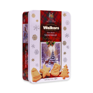 Walkers Assorted Shortbread Cookies In Festive Shapes - Shortbread Cookie Tin (8.8 Oz) - Includes Christmas Tree, Bell, Star And