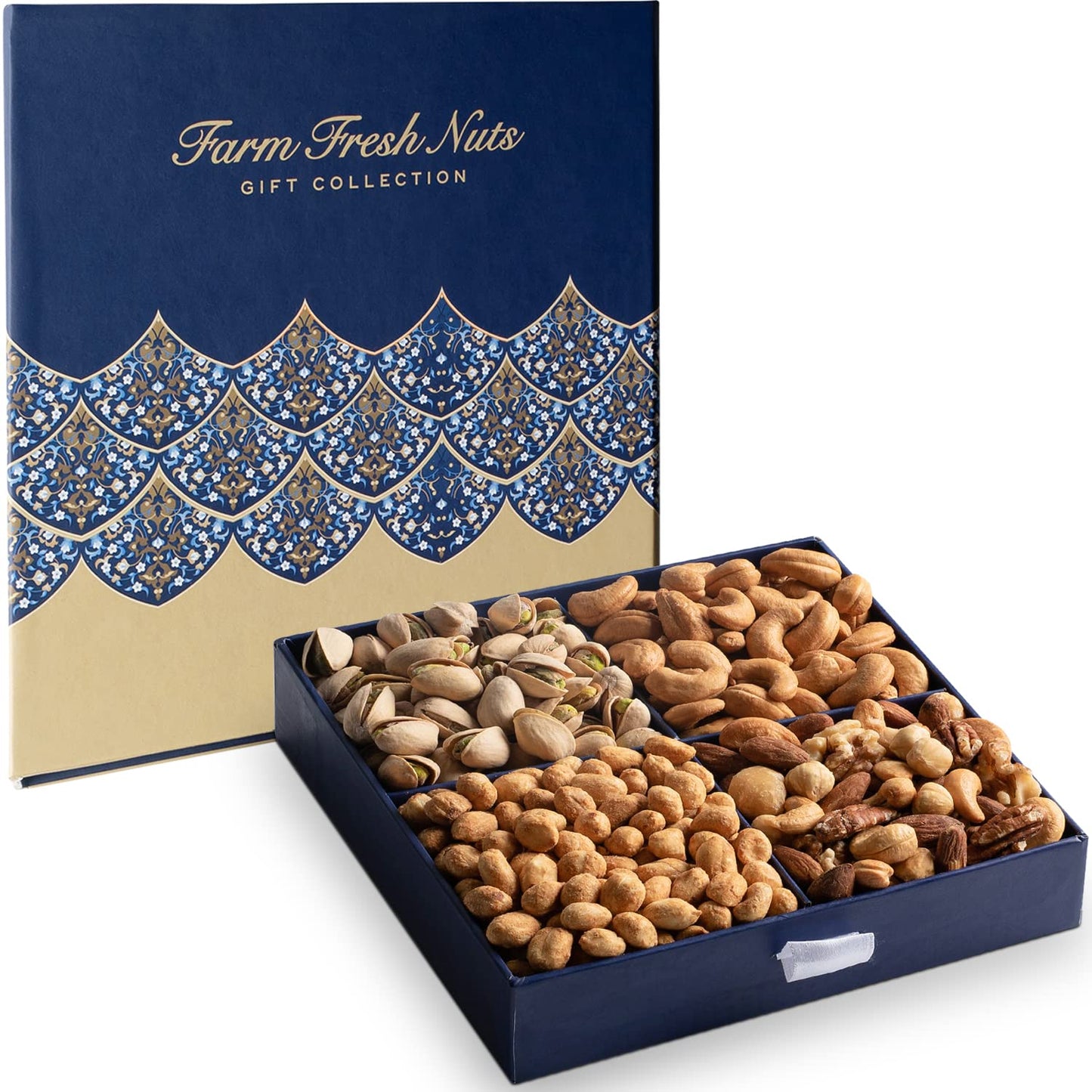 Farm Fresh Gourmet Mixed Nuts Gift Set | Nut Mix Assortment Of Sea Salted Nuts, Pistachios, Peanuts, Cashews & More | New Year, 