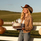 JeVenis Boho Horse Cake Decoration, Cowgirl Topper, Small Size, Brown Plastic, Model JeVenis-USA-1473