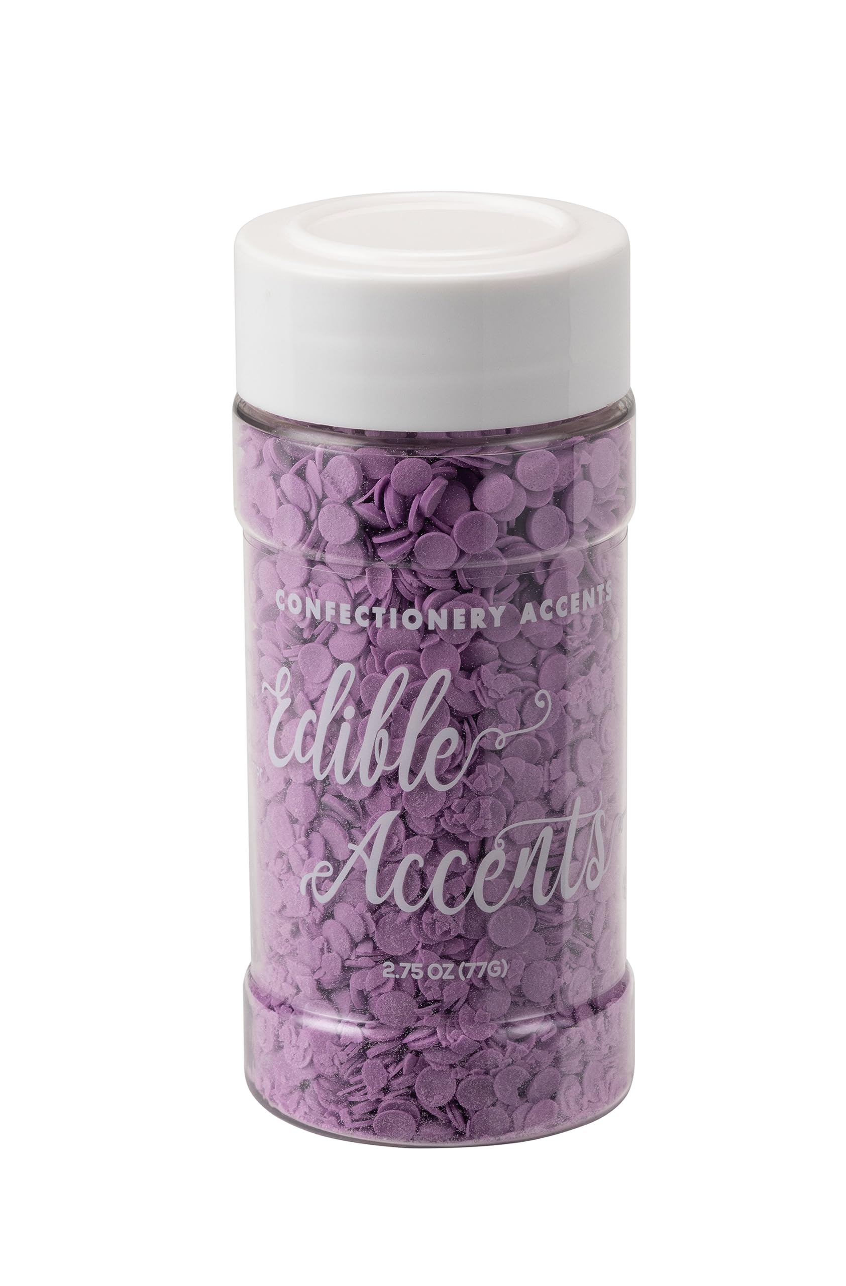 EDIBLE ACCENTS PURPLE SEQUINS - Confectionery Accents, Gluten Free, Egg Free, Nuts Free, Kosher, Fancy Sprinkles Medley Mix, For