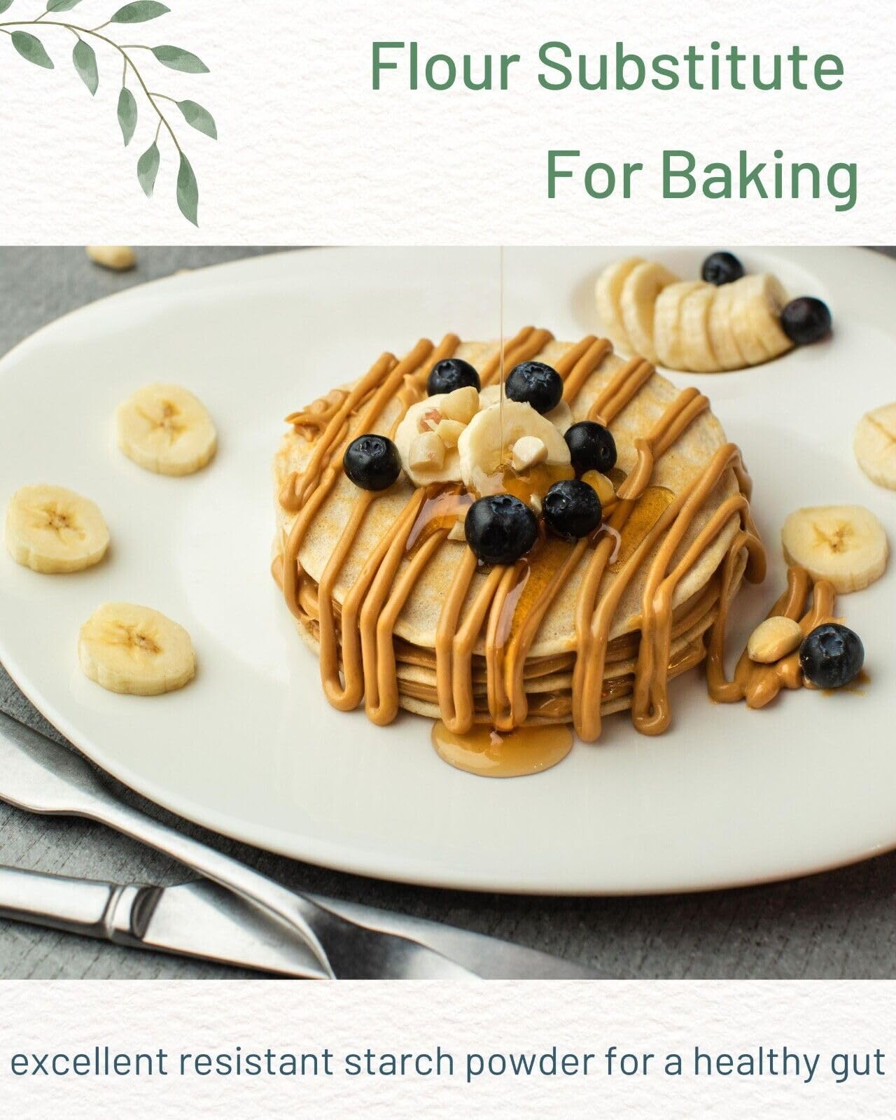 4 LB Organic Green Banana Powder - Superfood Prebiotic Resistant Starch for Smoothies - High Fiber Flour Alternative for Baking