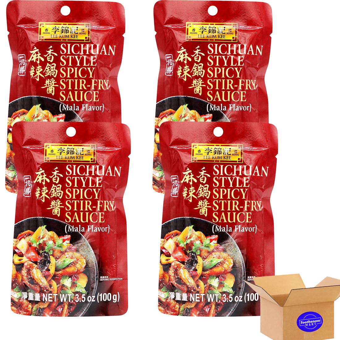 l k k SiChuan Style Spicy Stir-Fry MaLa Flavor Asian Sauce 3.5oz/100g 4pack