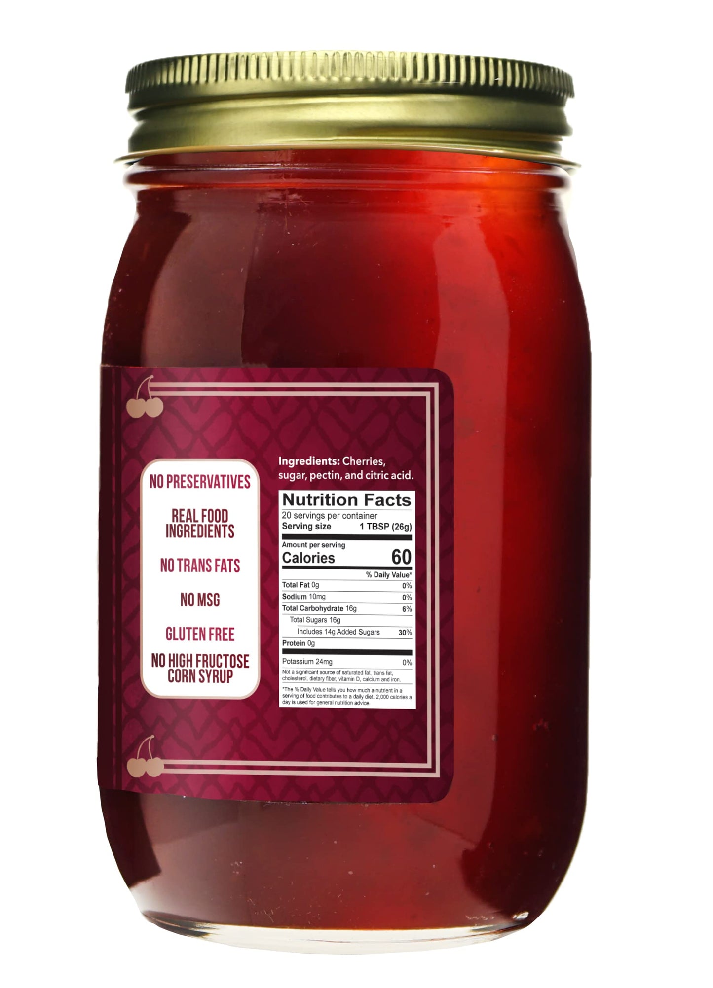 Green Jay Gourmet Cherry Butter - All-Natural, Gluten-Free Fruit Spread - Cherry Spread W/Vanilla & Spices - Gourmet Fruit Butte