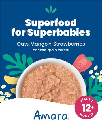 Amara Organic Baby Food - Stage 3 - Ancient Grain - Baby Cereal To Mix With Breastmilk, Water Or Baby Formula - Shelf Stable Bab