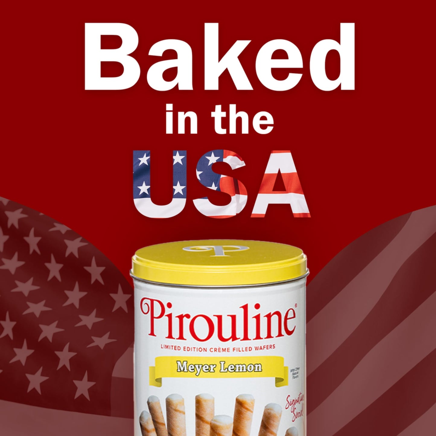Pirouline Rolled Wafers – Lemon Crème Filled – 14.1oz (Pack of 3) – Yellow, Brown