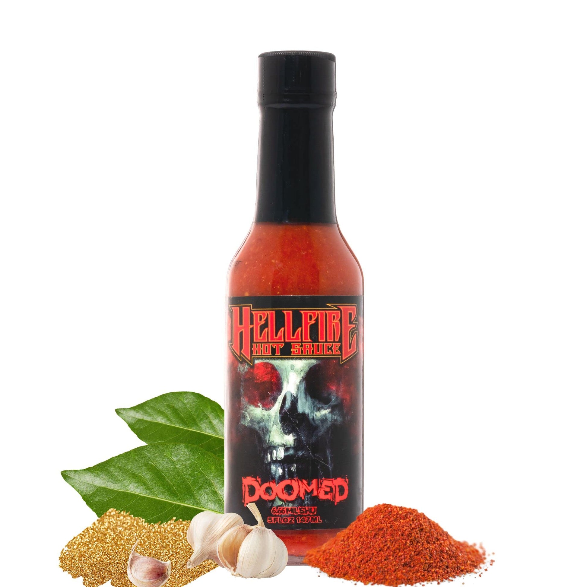 Hellfire Doomed Hot Sauce, Hottest Sauce In The World, Spiked With 6.66 Million Shu Natural Pepper Extract, Lab Tested At 2.79 M