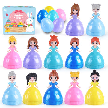 Konijiwa Easter Gifts for Kids, 12 Piece Prefilled Easter Egg,Perfect for 3+ Year Old Boys and Girls, Ideal for Easter Basket St