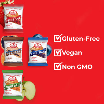 Betty Lous Fruit Bars & PB&J Bars Variety Pack, Gluten Free, Vegan, Non GMO, Deliciously Healthy Snacks, Individually Wrapped,