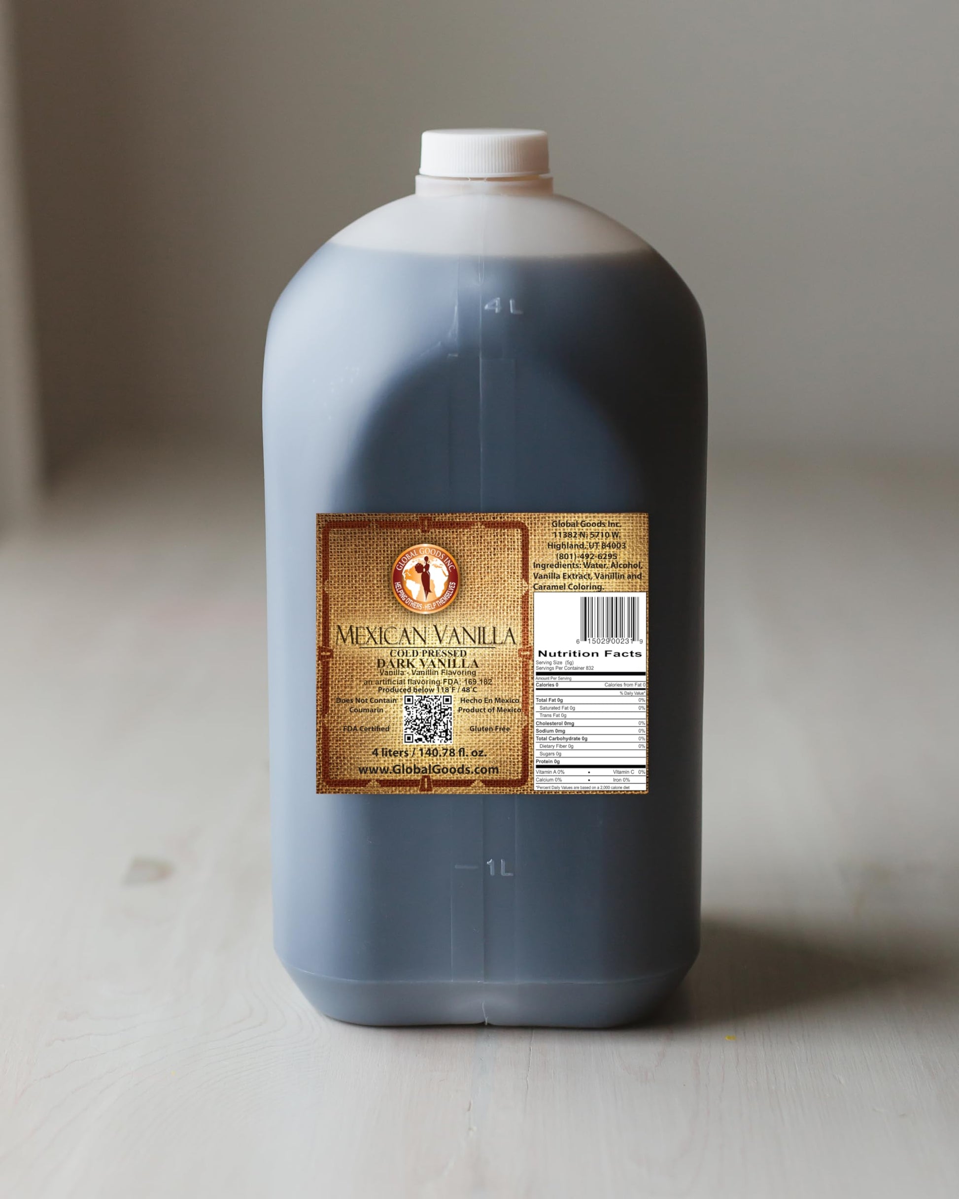 Pure Dark Mexican Vanilla Extract (Dark, 4 liters, 135.25 fl oz)